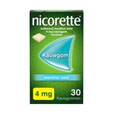 Nicorette Kauwgom 4 mg menthol mint 30 stuks