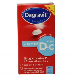 Dagravit Vitamine D3 25 mcg vitamine C 120 kauwtabletten
