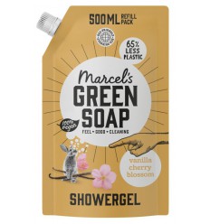 Marcels Green Soap Shower gel vanilla & cherry blossom navulling 500 ml