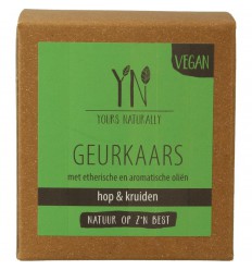 Yours Naturally Geurkaars in glas hop & kruiden 20cl
