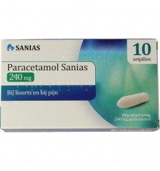 Sanias Paracetamol 240 mg 10 zetpillen