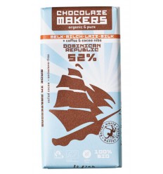 Chocolatemakers Reep tres hombres 52% melk cacaonibs & koffie 80 gram