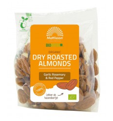 Mattisson Organic roasted almonds garlic rosemary & red pepp 175 gram
