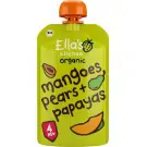 Ella's Kitchen Mangoes pears & papayas knijpzakje 4+ maanden bio 120 gram