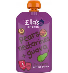 Ella's Kitchen Pears nectarines & guava 4+ knijpzakje bio 120 gram