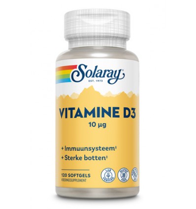 Solaray Vitamine D3 10mcg 120 softgels