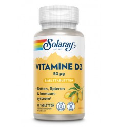 Solaray Vitamine D3 50mcg 60 smelttabletten
