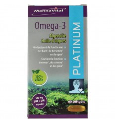 Mannavital Omega-3 algenolie platinum 60 softgels