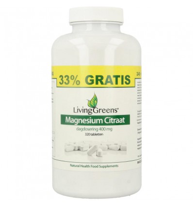 Livinggreens Magnesium citraat 400 mg 320 tabletten