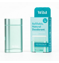 Wild Natural deodorant aqua case & fresh cotton seasalt 40 gram