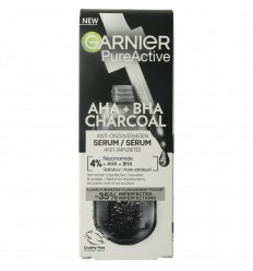 Garnier PureActive AHA + BHA charcoal serum 30 ml