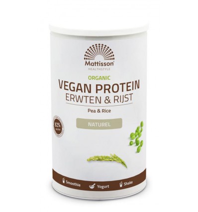 Mattisson Vegan protein erwten & rijst naturel bio 500 gram