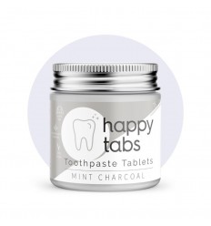 Happy Tabs Tandpasta mint charcoal fluoridevrij 80 tabletten