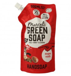 Marcels Green Soap Handzeep argan & oudh navul 500 ml