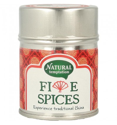 Natural Temptation Five spices blikje natural spices 50 gram