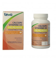 Teva Calcium/Vitamine D 500mg/10 mcg 90 kauwtabletten