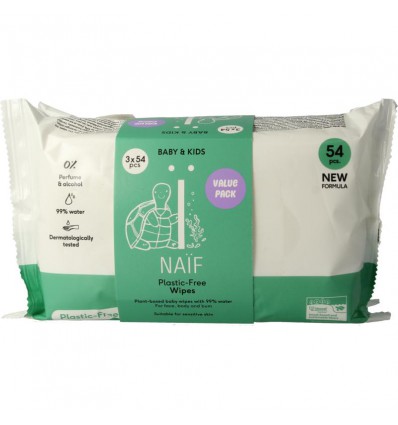 Naif Baby wipes 3-pack plastic free 3 stuks