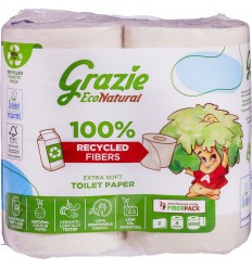 Grazie Natural Toiletpapier 2-laags 4 stuks