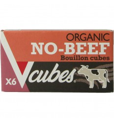 Vcubes Bouillonblokjes no beef bio 72 gram