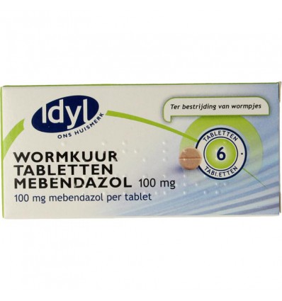 Idyl Wormkuur mebendazol 100 mg 6 tabletten