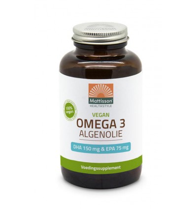 Mattisson Vegan omega 3 algenolie DHA 150 mg EPA 75 mg 120 vcaps