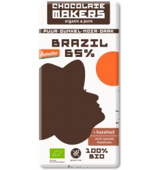 Chocolatemakers brazil hazeln 65% puur dem bio 80 gram